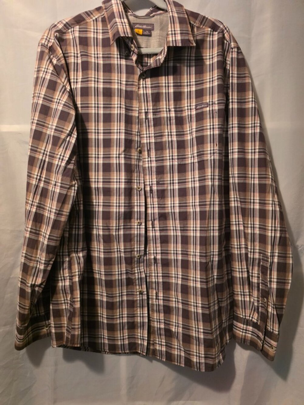 Men's Eddie Bauer Plaid Button Down, Size TL
